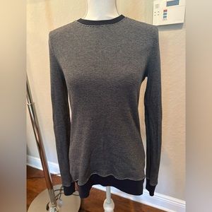 Leith for Nordstrom Blue/White L/S Textured Top